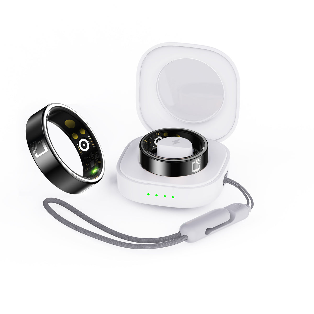 Bague intelligente en céramique – suivi cardiaque, oxygène sanguin, analyse du sommeil et résistance à l’eau