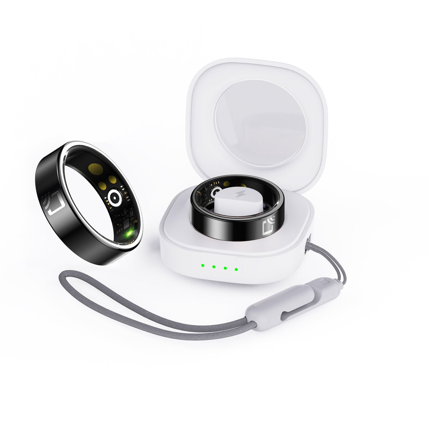 Bague intelligente en céramique – suivi cardiaque, oxygène sanguin, analyse du sommeil et résistance à l’eau