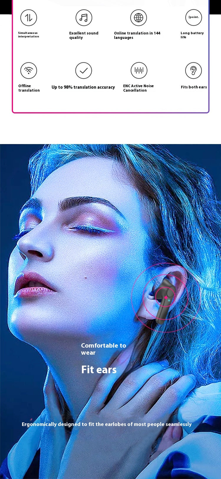Traduction instantanée en temps réel avec écouteurs Bluetooth intelligents