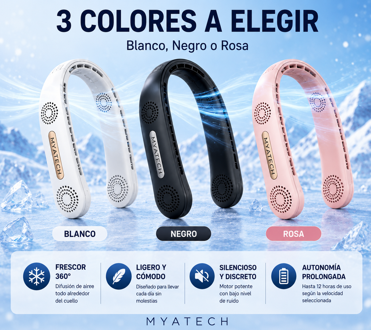 MyaTech 360™ SummerFlow – Ventilateur de Cou Rafraîchissant